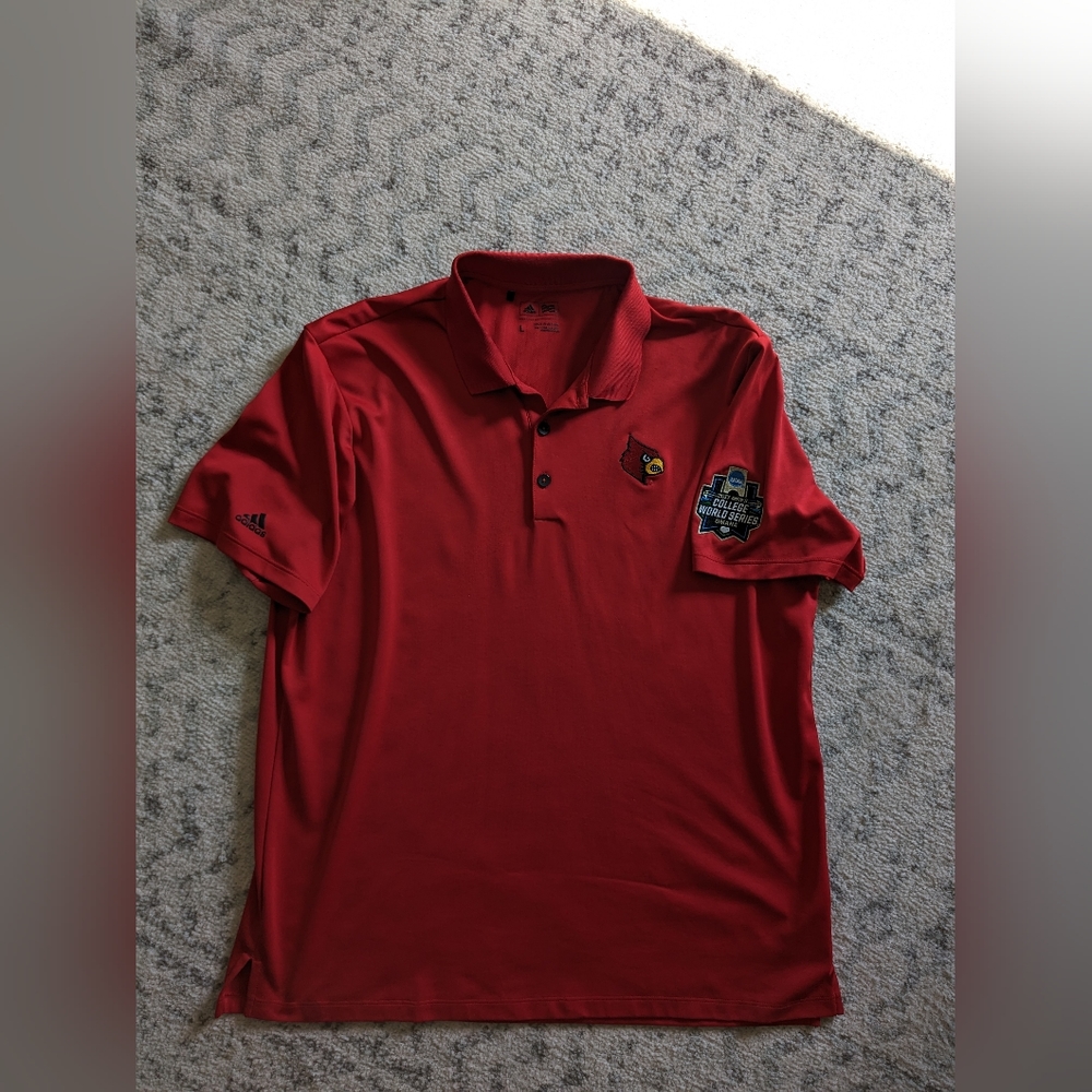 Adidas Louisville Cardinals College World Series Omaha Polo Shirt